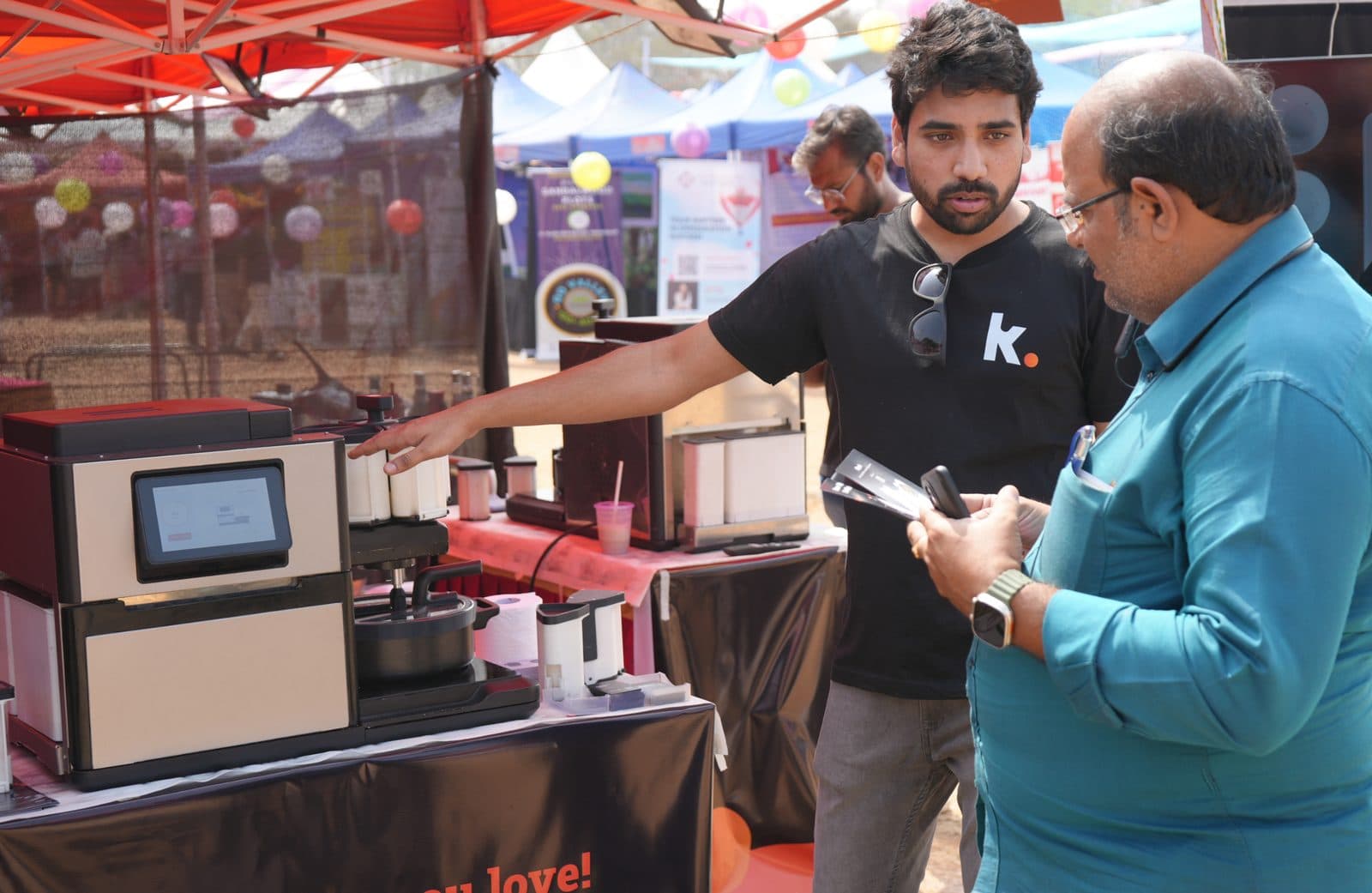 Demoing Chai Monk to visitors