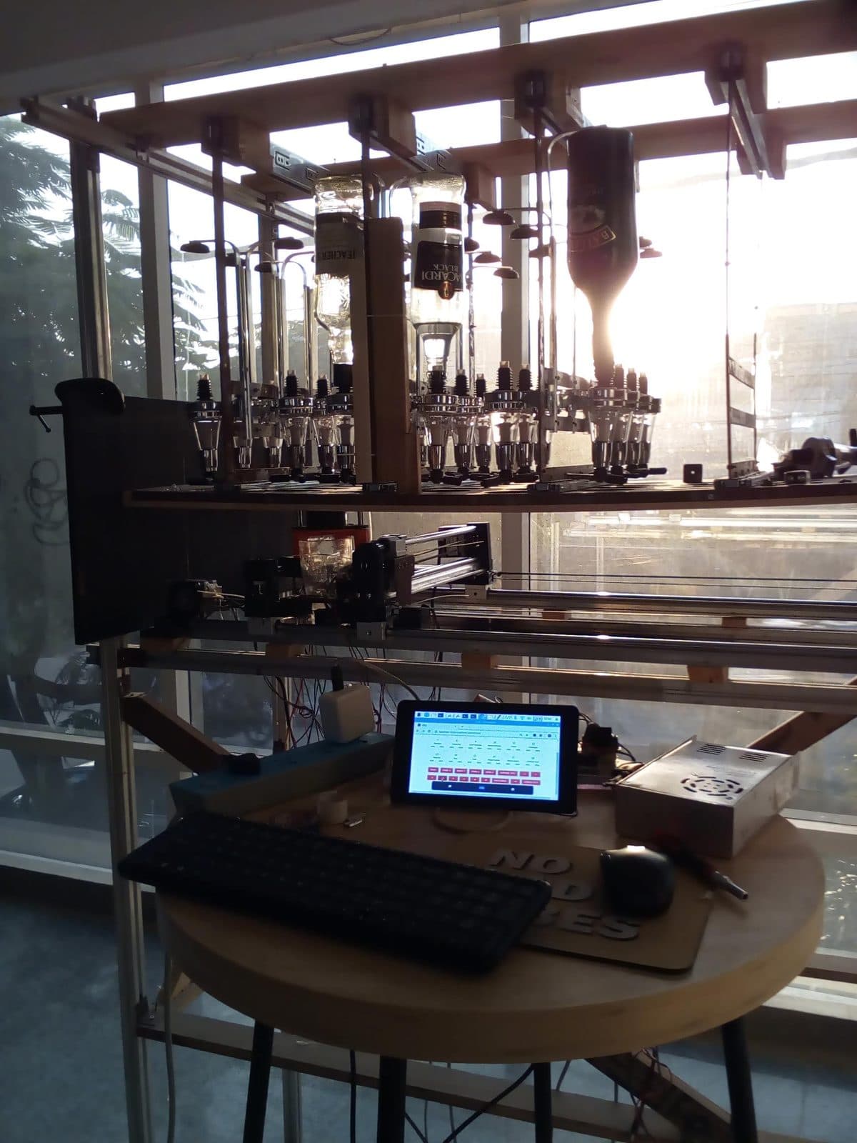 KOMA installed at a bar counter